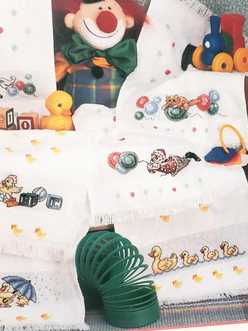 Bibs for Baby Cross Stitch Leaflet 50 Stoney Creek 1992 Cat Ducks Clown Balloons